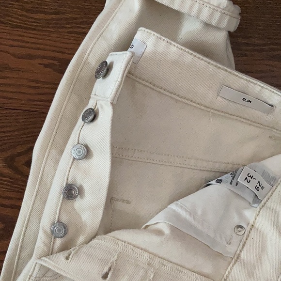 Cream 100% cotton high waisted jeans - Picture 7 of 7